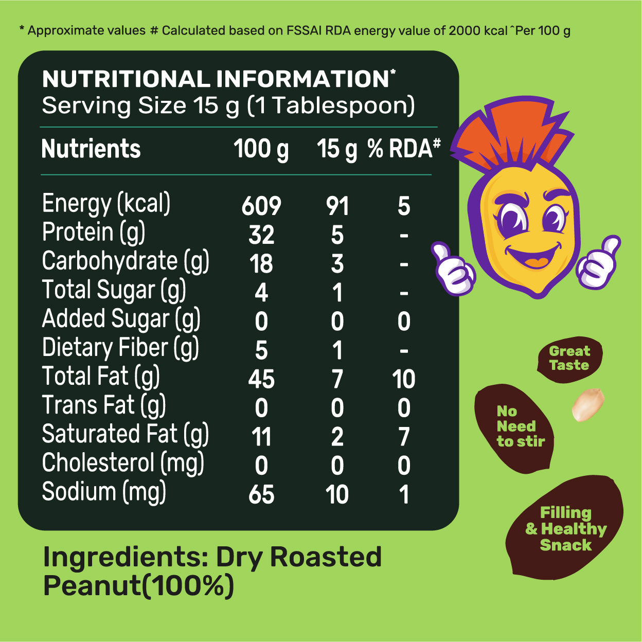 PEEBS Natural Peanut Butter - Crunchy