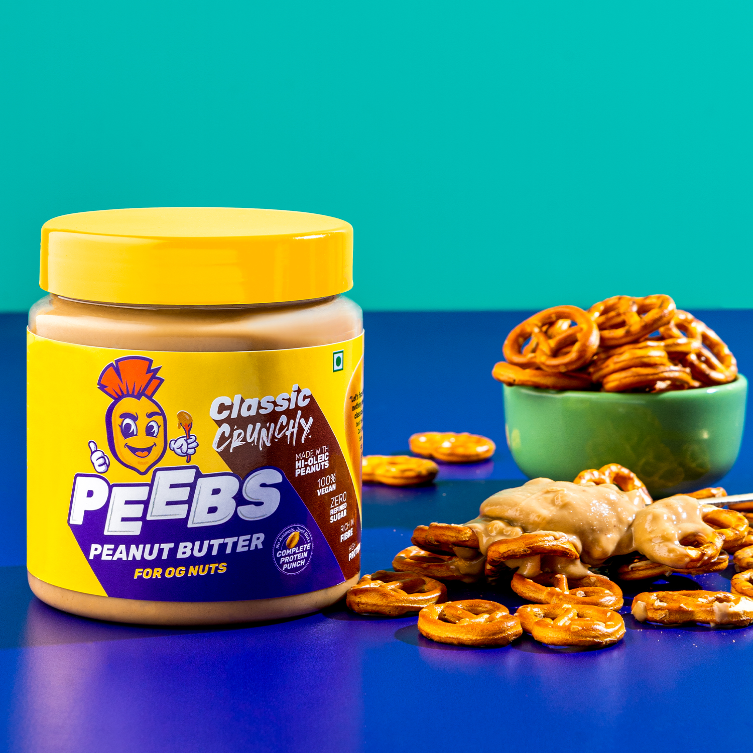 PEEBS Classic Peanut Butter - Crunchy, 500 gms